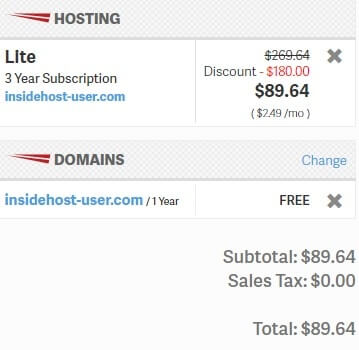 Inmotion Hosting Lite Plan Total Price For 3 Years