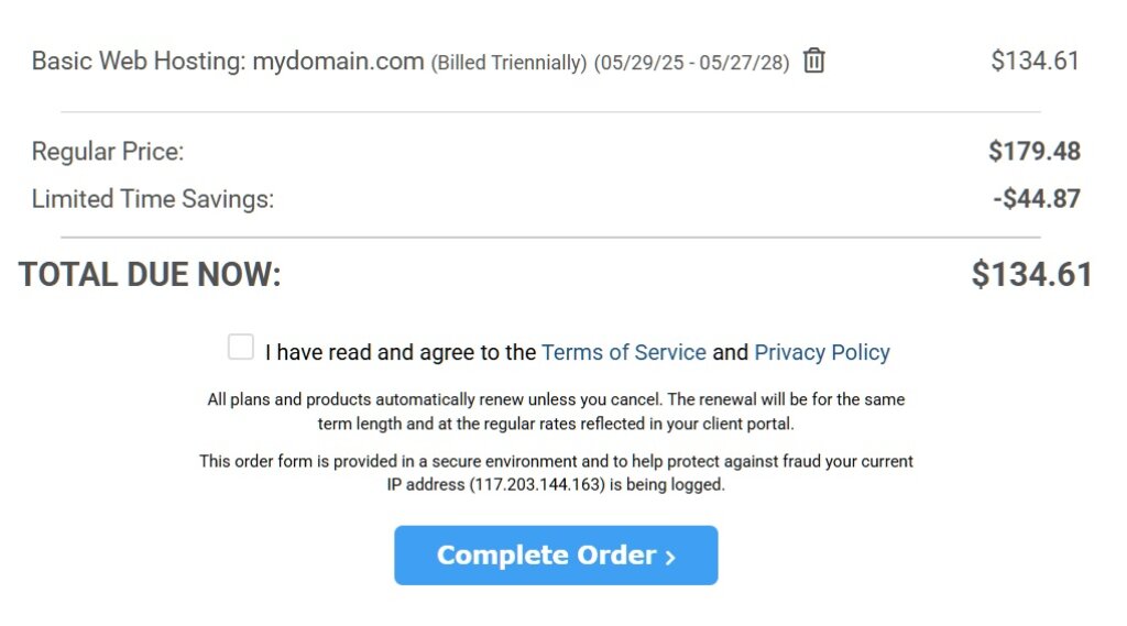 Confirm Hostwinds Discount