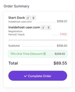Insidehost Hostarmada Coupon Applied