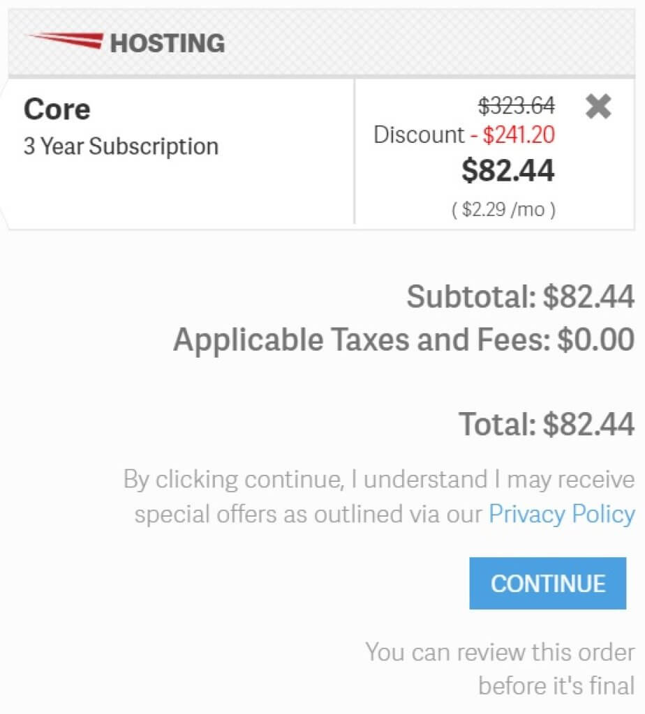 $241 Discount on Core Plan