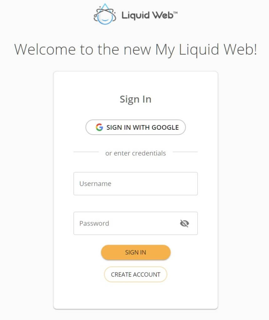 Create Your Liquid Web Account