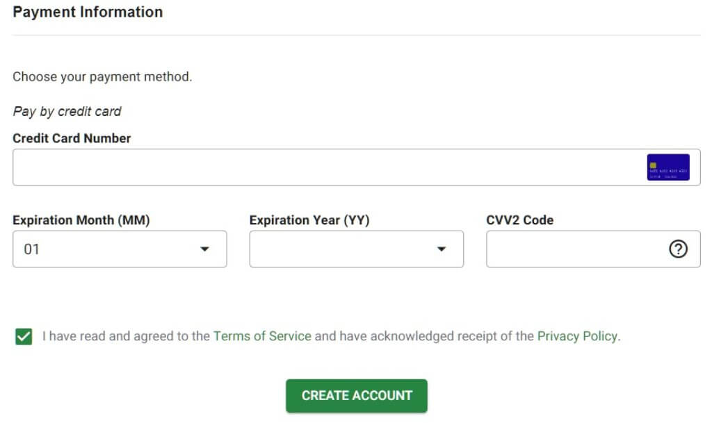 Greengeeks Payment Method