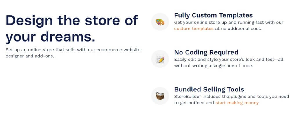 Store Builder Features List